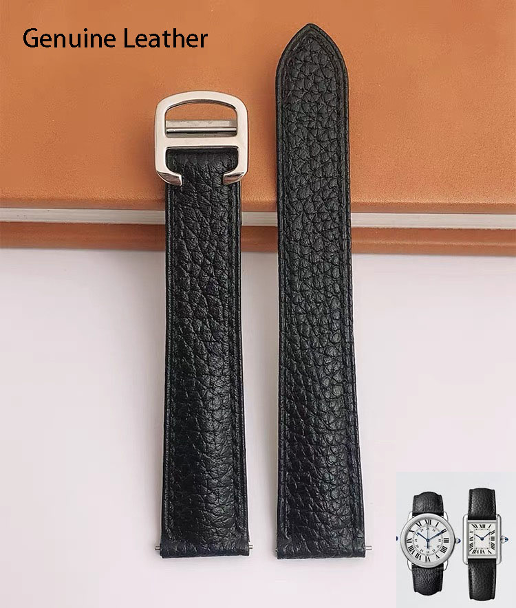 Cartier Watch Tank - Echtleder-Uhrenarmband, geeignet für Cartier Santos Tank