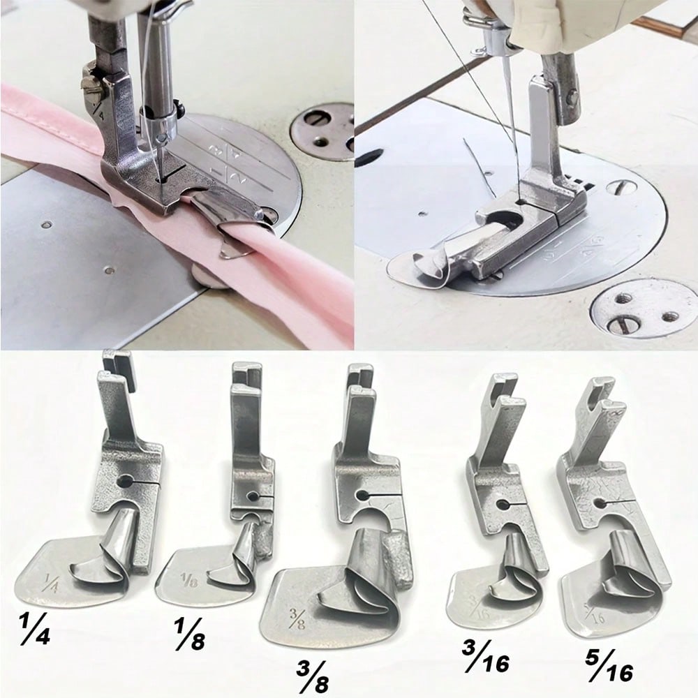 Curved Spring Bar - 1 Stück Industrienähmaschinen-Saumfuß für gebogene Saumnähte,