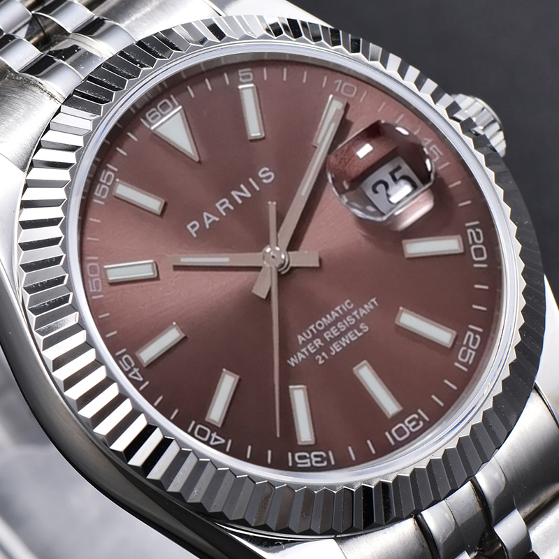 Mode Parnis 39,5 mm braunes Zi – Rolex Watch Datejust Bewertung und Preis
