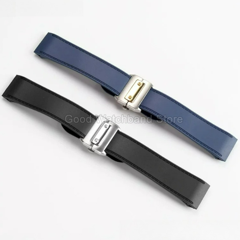 Schwarzblaues Hochwertiges Gum – Cartier Watch Santos Bewertung und Preis