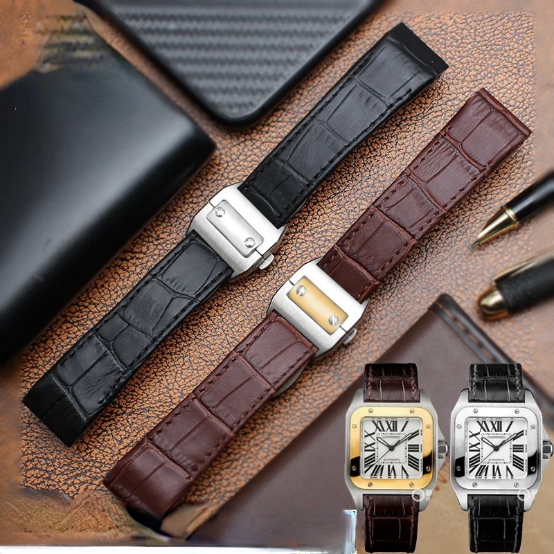 Echtes Lederarmband für Cartie – Cartier Watch Santos Bewertung und Preis